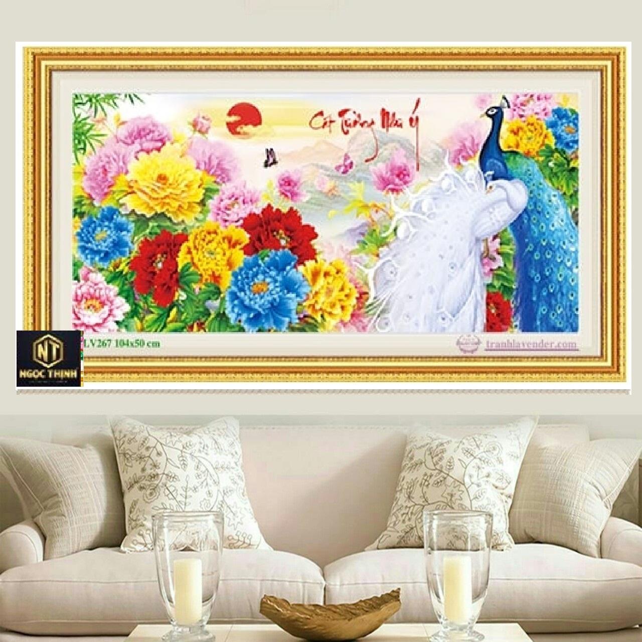 Tranh đính đá mẫu mới cát tường như ý-kt: 104x50