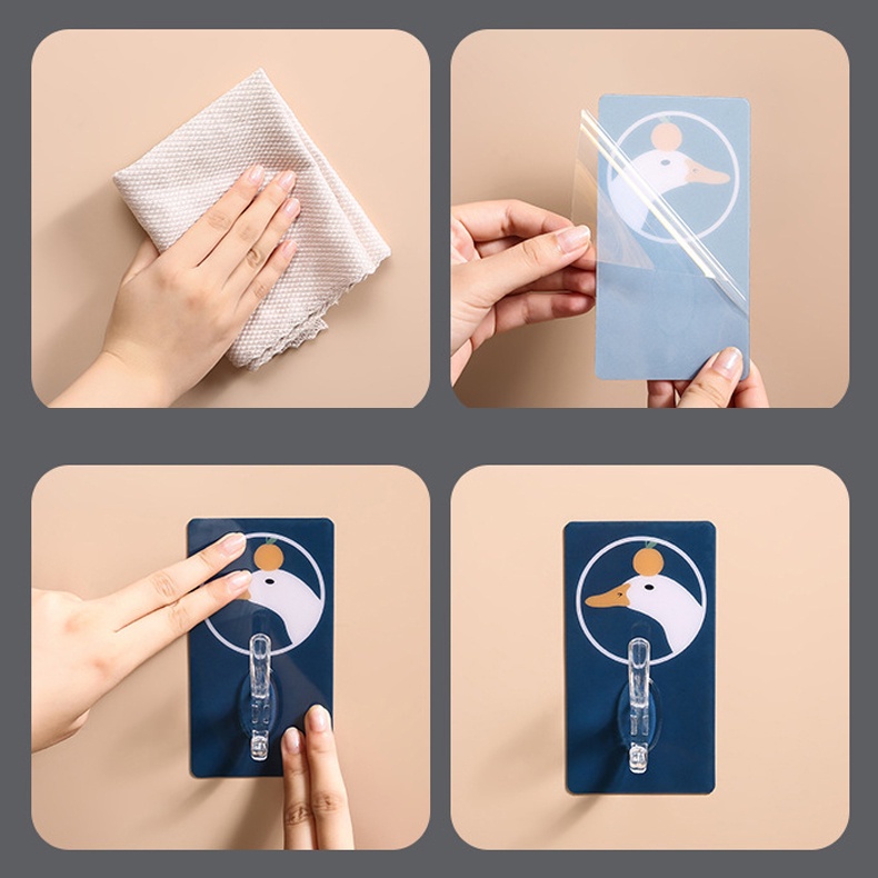 Móc Treo Đồ Hình Thú Dễ Thương, Miếng Dán Tường Chịu Lực Siêu Dính Treo Đồ Đa Năng Hình Ngẫu Nhiên