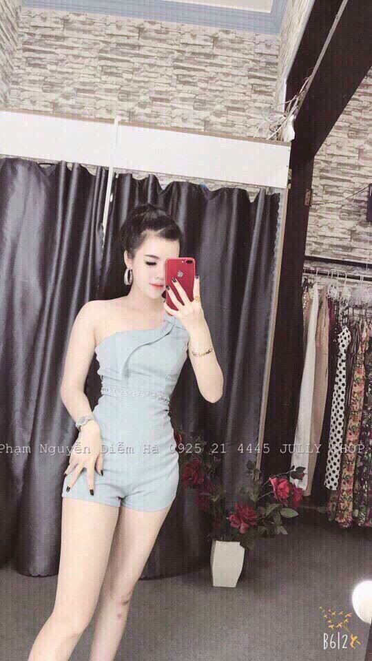 [HCM]Jum đùi nữ lệch vai đính cườm eo