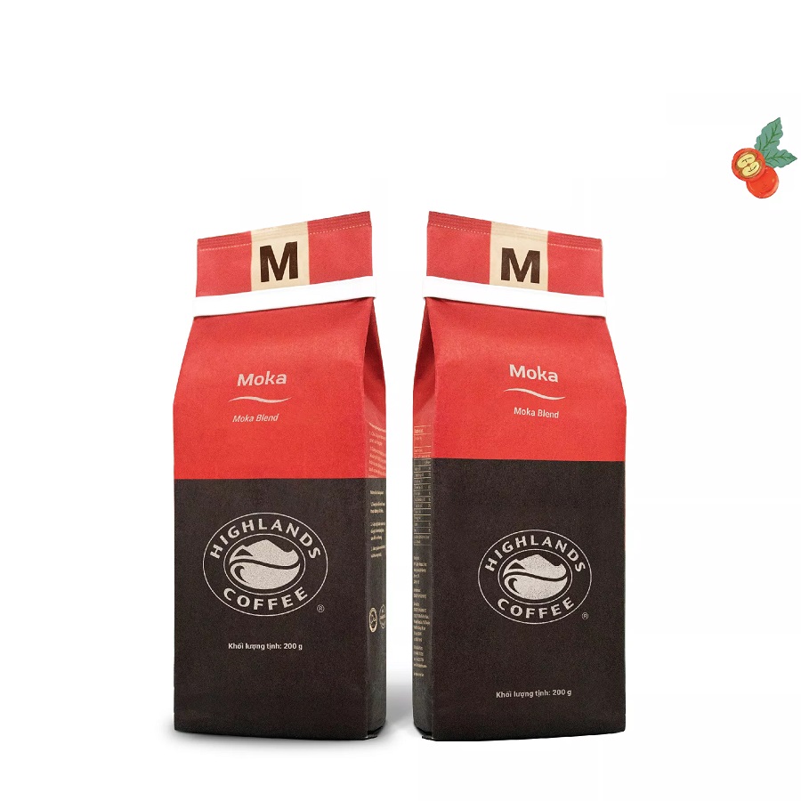 Cà phê Rang xay Moka Highland Coffee 200g