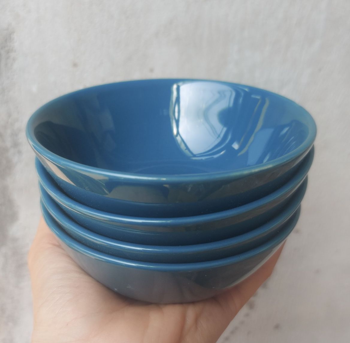 Bộ 10 Chén cơm Sứ Pastel Xanh Tráng Men Cao Cấp