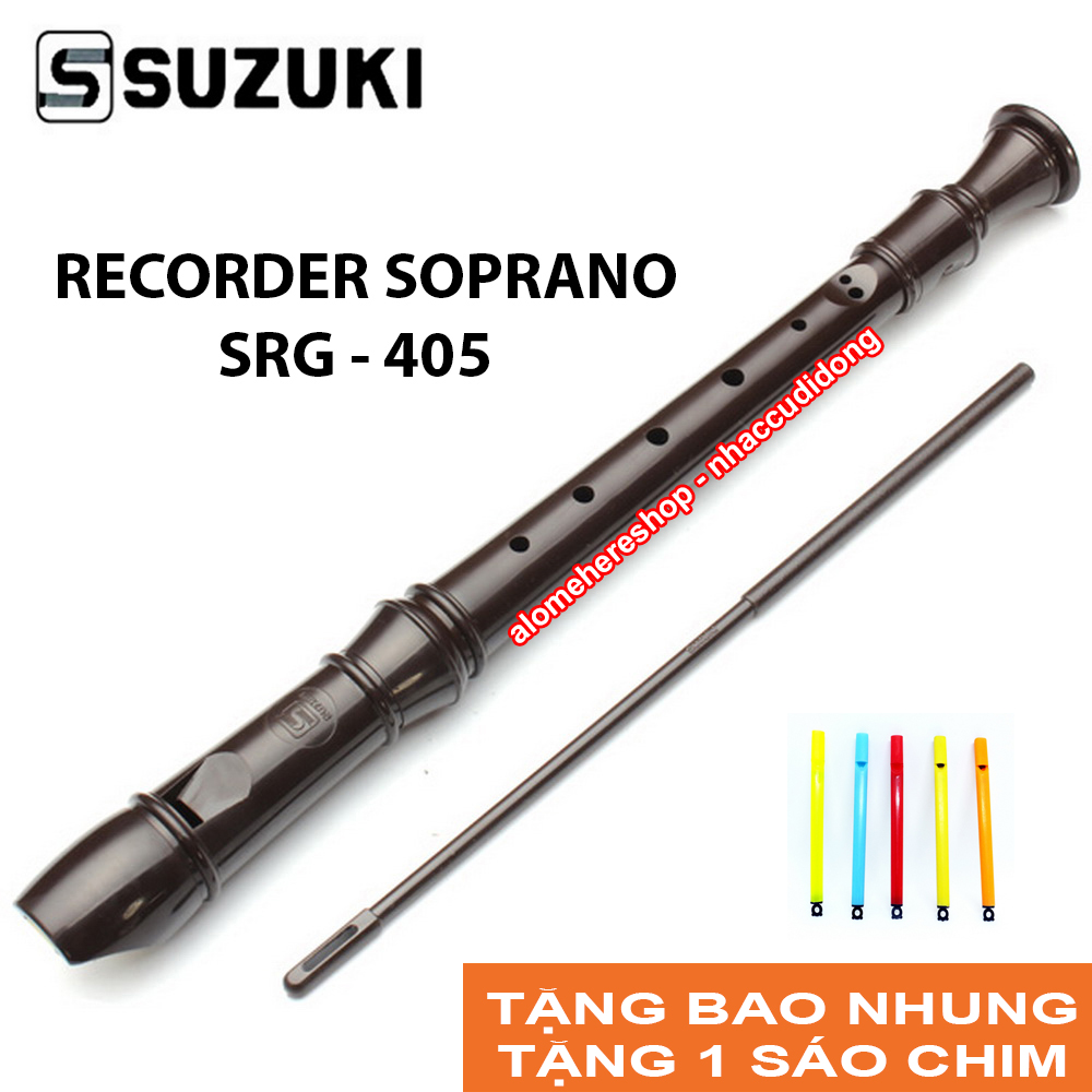 Sáo Suzuki Recorder Soprano SRG-405 key G (Đen)