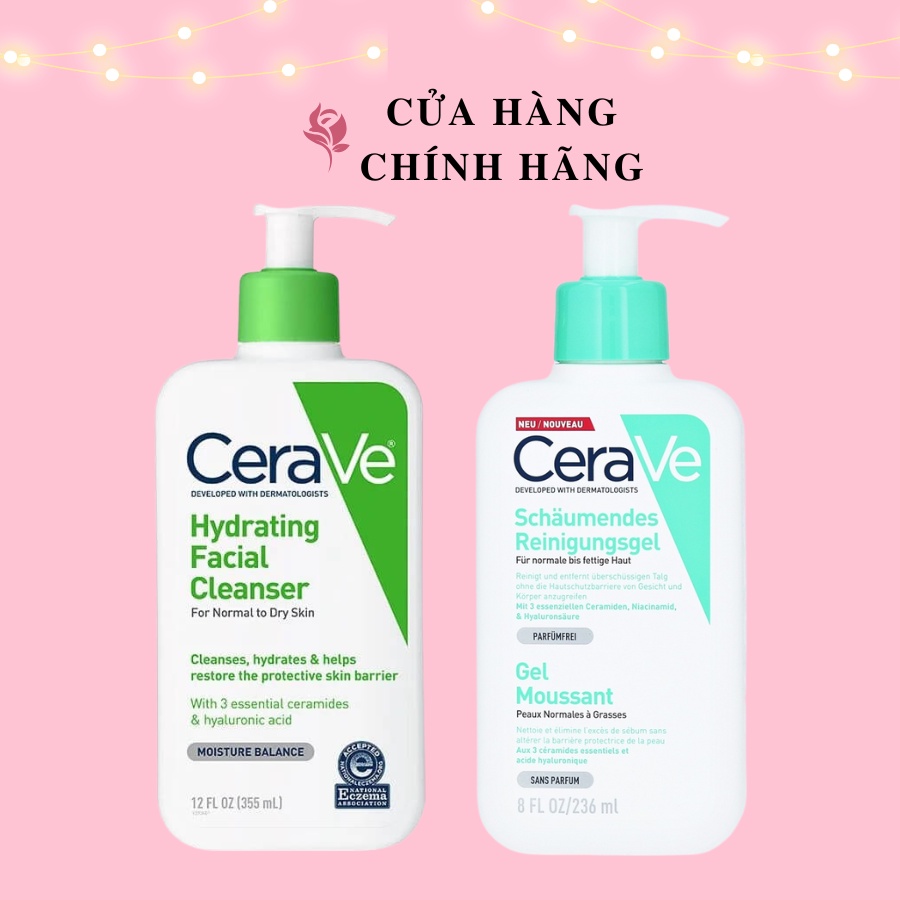 Sữa rửa mặt cerave , da dầu , da mụn, da khô, mọi loại da - 236ml