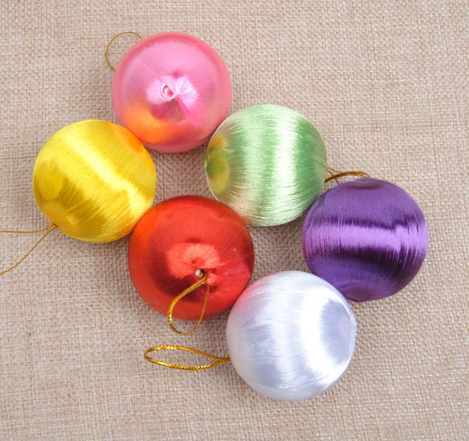 Phụ kiện trang trí noel Set 6 quả châu sợi bóng 5cm E21