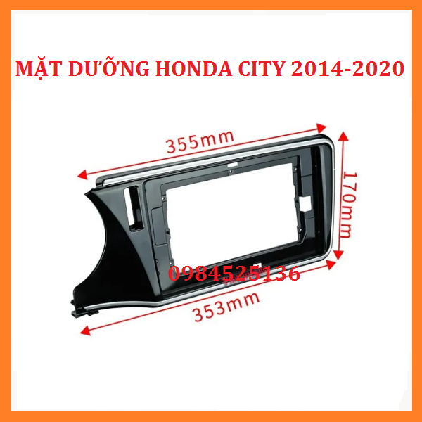 Mặt dưỡng HONDA CITY 2014-2020. Mặt dưỡng màn hình android cho xe CITY có giắc zin theo xe.Khung dưỡng lắp màn hình các dòng xe oto. Phụ kiện xe hơi.Mặt dưỡng cho các dòng xe HONDA.