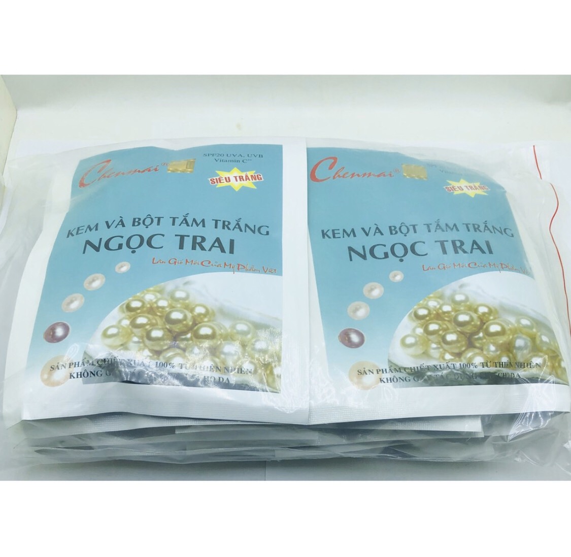 Combo 10 gói Tắm Trắng Chenmai Ngọc Trai Siêu Trắng 150g