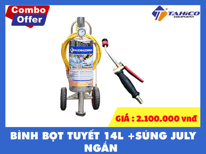 Bình bọt tuyết Kokoro và súng Jully cho tiệm rửa xe máy