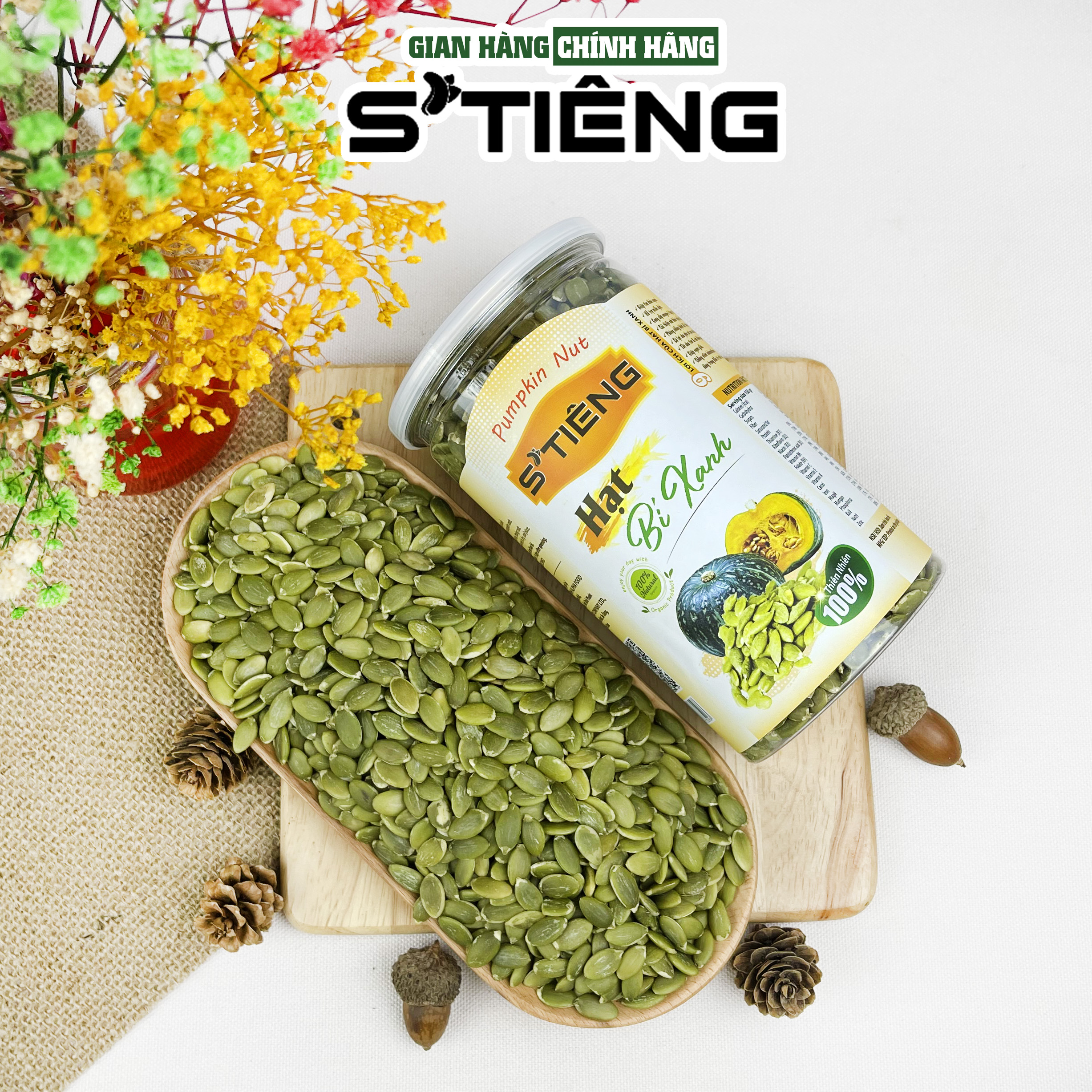 Nhân Hạt Bí Xanh Ấn Độ Tách Vỏ STIENG