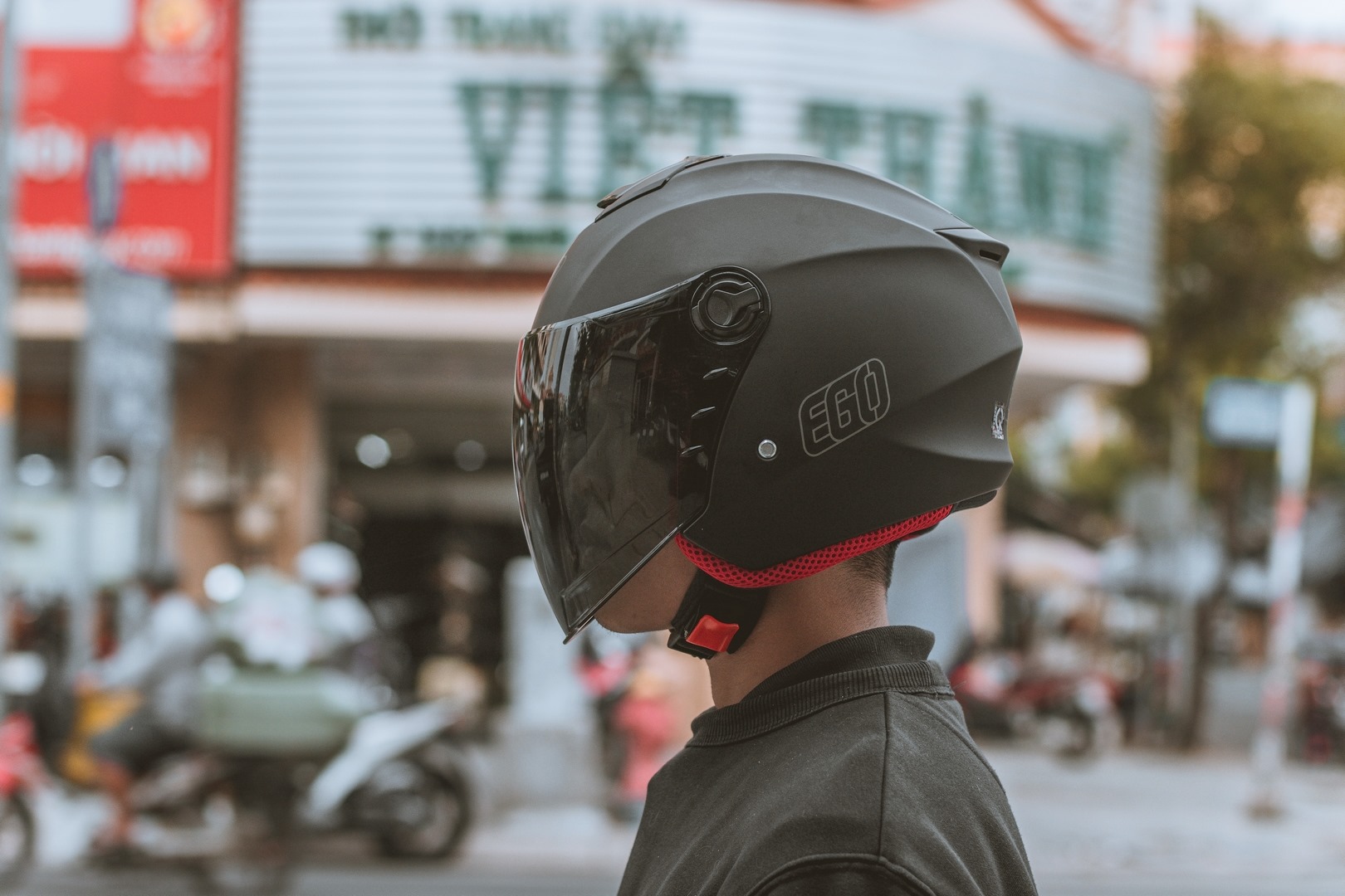 [CHÍNH HÃNG] MŨ BẢO HIỂM 3/4 EGO E-3 ĐEN NHÁM