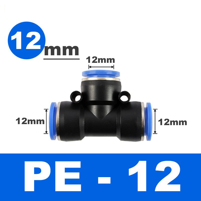 Tê nối nhanh ống mềm , ngã ba đầu nối nhanh cắm ống - pe pneumtic air