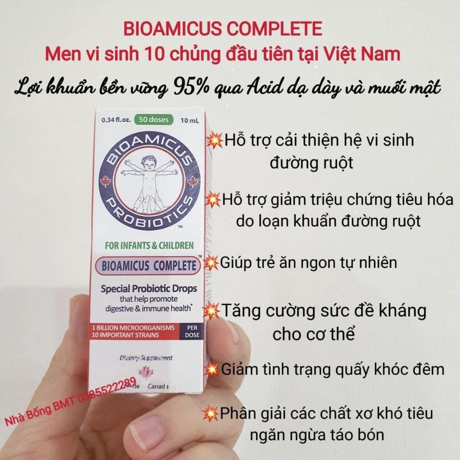 Men vi sinh 10 chủng BioAmicus Complete 10 ml