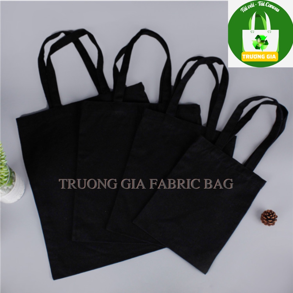 Màu Đen Túi vải Bố Túi xách Túi vải Canvas trơn không khóa kéo