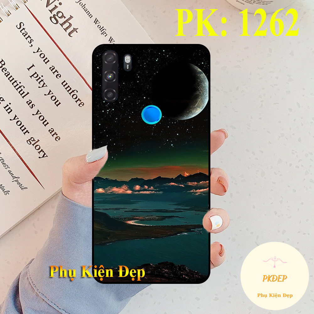 [HCM]Ốp lưng Vsmart Active 3 dẻo đen in hình mặt trăng vàng
