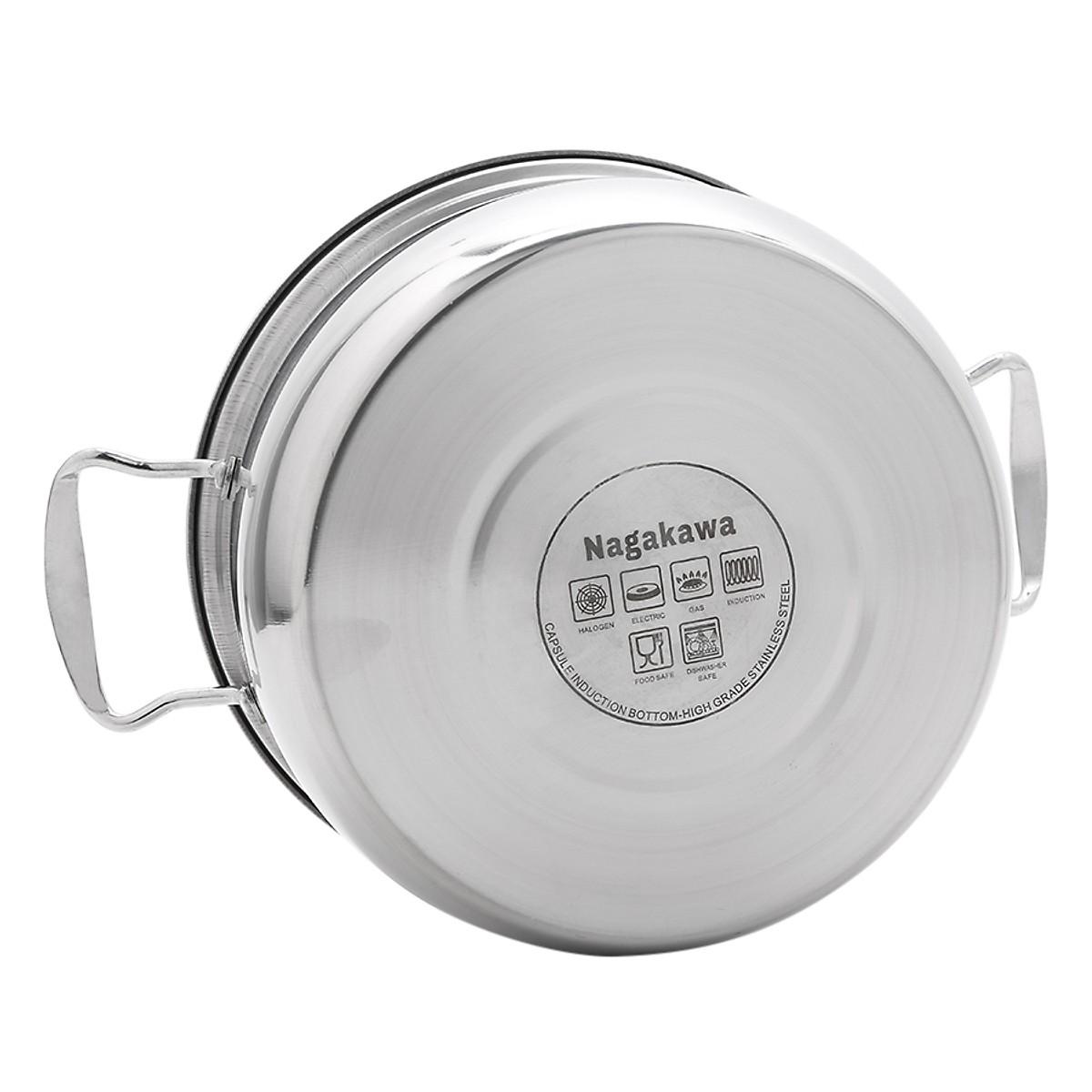 BỘ NỒI INOX NẮP KÍNH NAGAKAWA