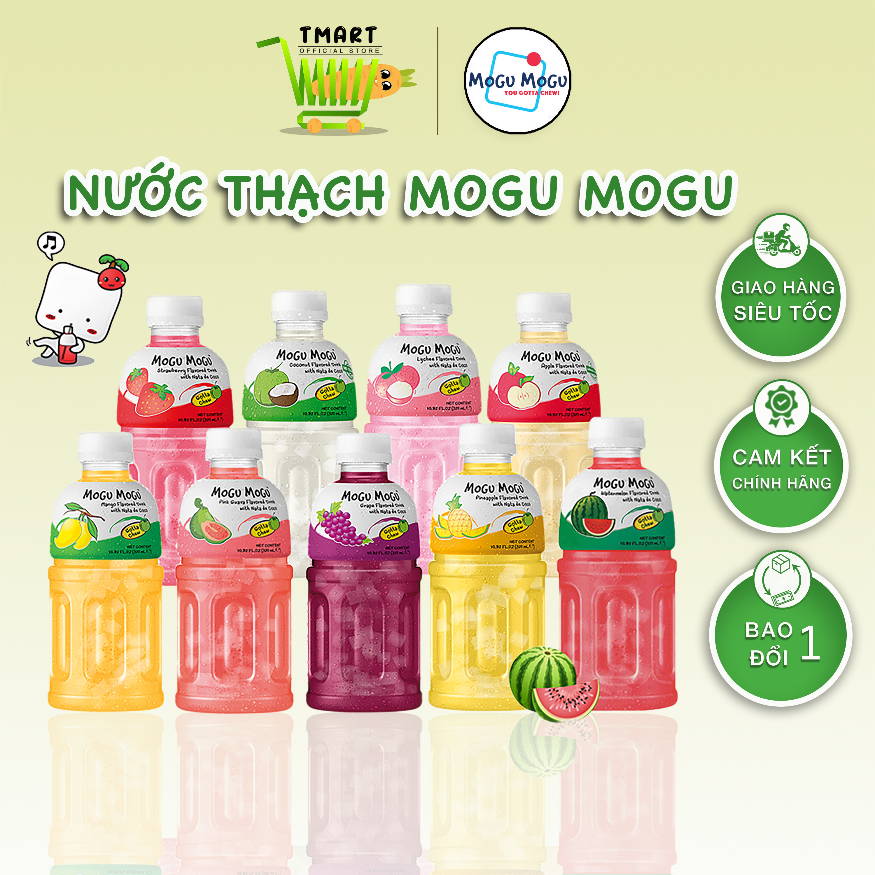 Nước Thạch Dừa MOGU MOGU Thái Lan Các Vị (Chai 320ML)