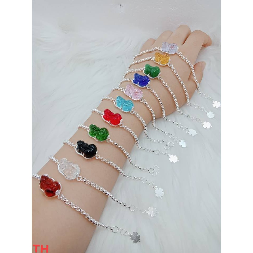 Lắc tay mo tỳ hưu phong thủy bạc cho nữ