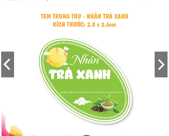 Tem Dán, Nhãn dán Nhân Bánh Trung Thu - Hình Elip mới.