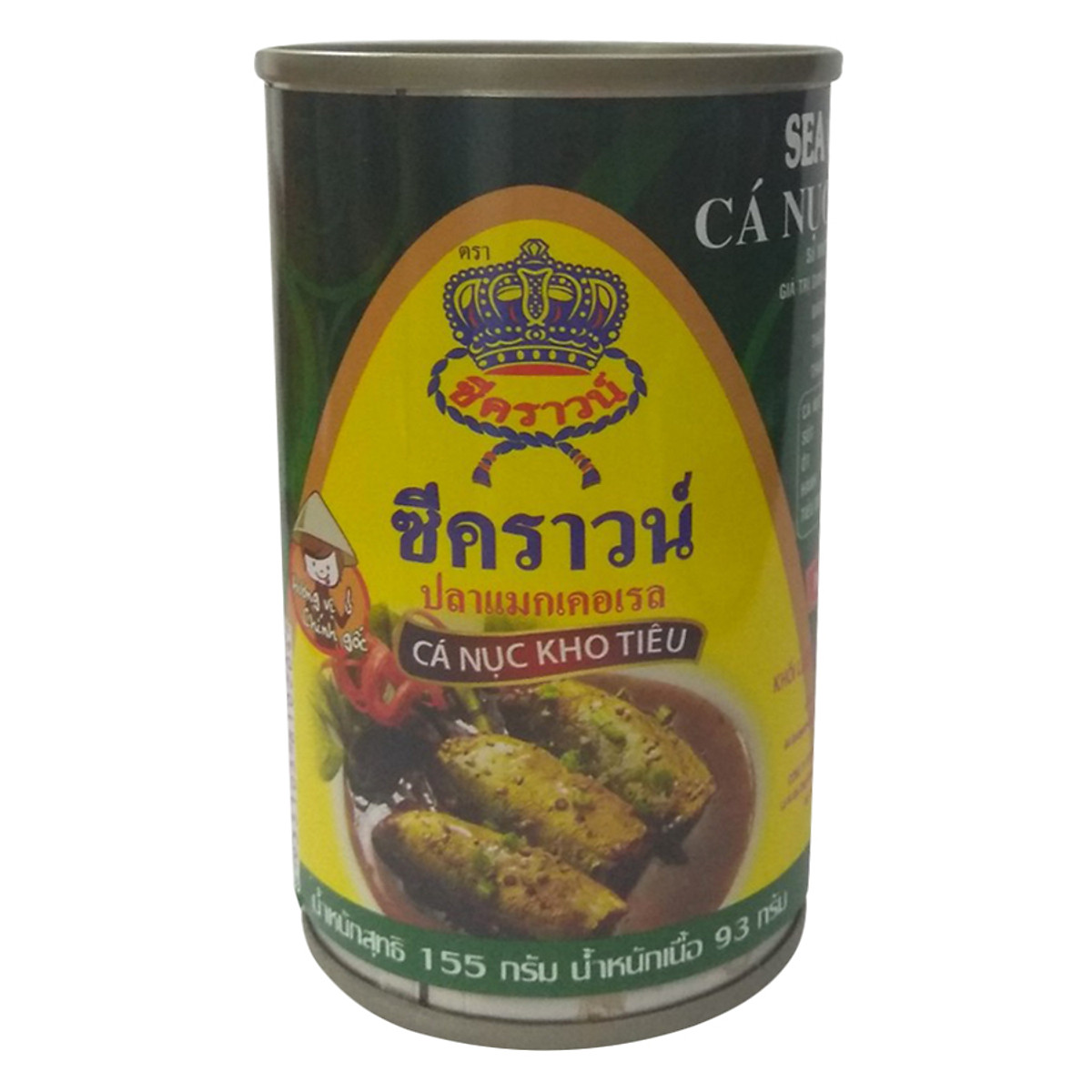 (COMBO 10 LON) CÁ NỤC KHO TIÊU SEACROWN 155g