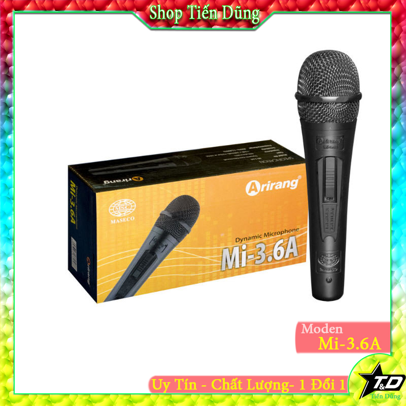 Micro Arirang Mi-3.6A Loại Có Dây- Mic Có Dây 3.6A và 3.6B Đều Như Nhau Chân Cắm 6.5 Đa Năng