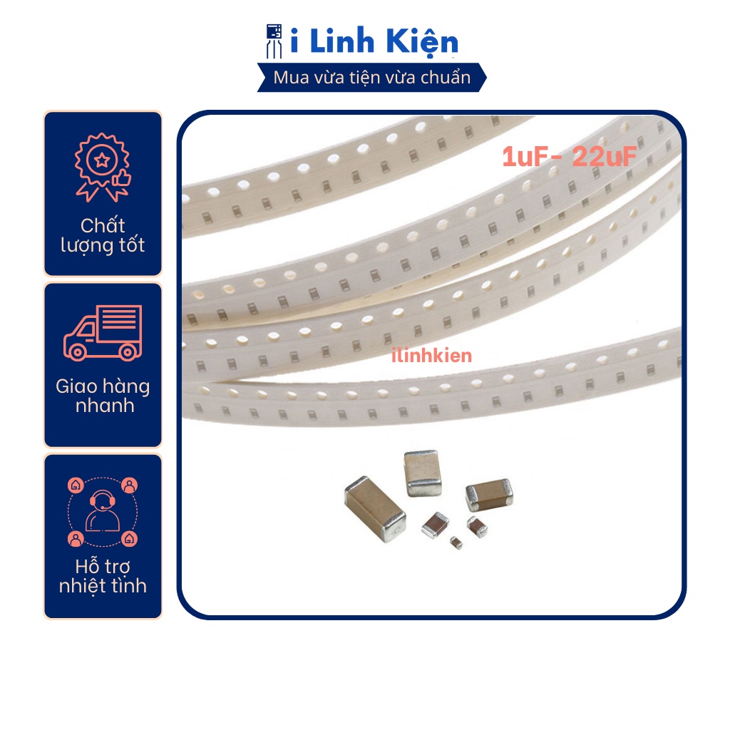 Tụ dán 0603 smd 1uf - 22uf chất lượng tốt