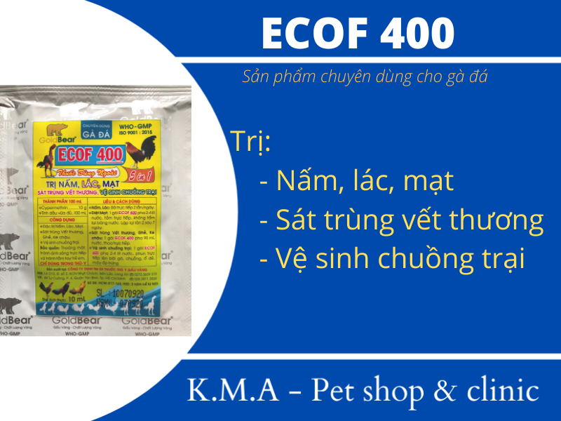 ECOF - TRỊ NẤM, LÁC, MẠT, SÁT TRÙNG VẾT THƯƠNG CHUYÊN DỤNG CHO GÀ ĐÁ (GÓI 10ML)