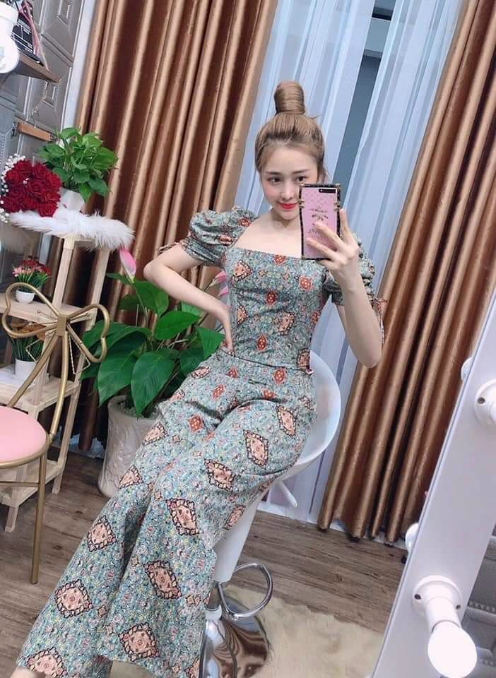 Set Thổ Cẩm Cổ Vuông Thời Trang dễ thương siêu hot ( ĐỎ )