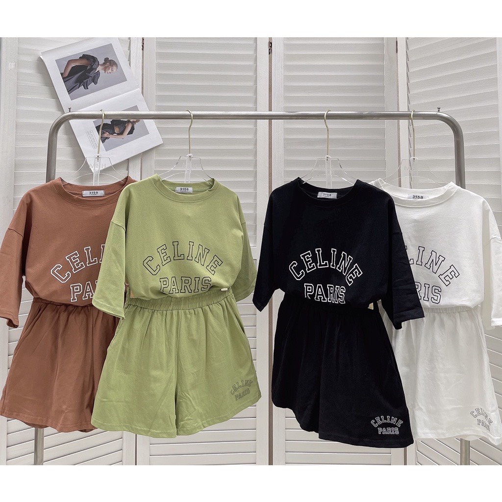 Set bộ đùi chất cotton form rộng freesize 38-65kg - C. Lin
