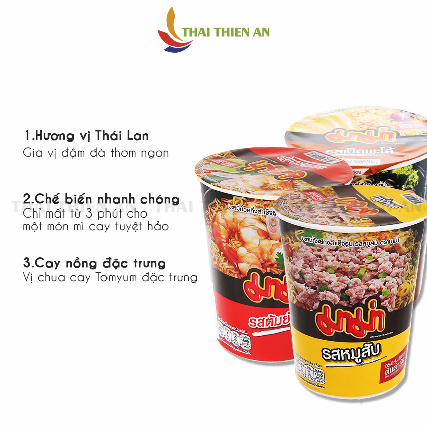 Mì ăn liền MAMA Thái Lan 60gr mì ly mama