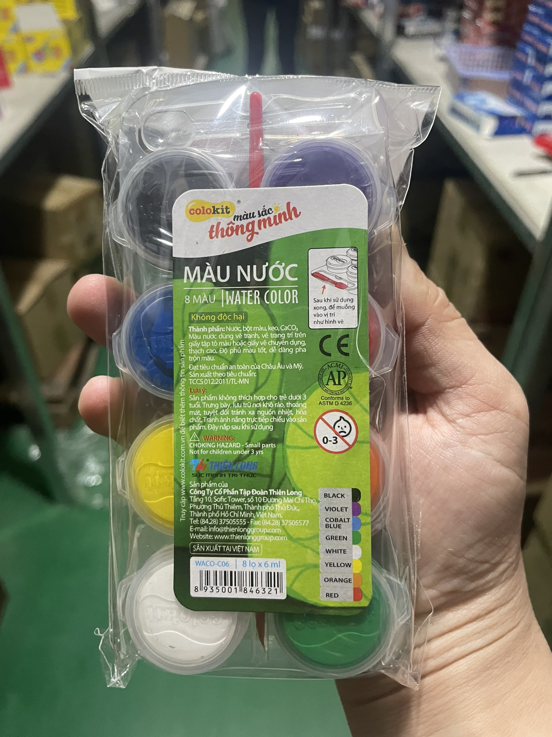 Màu nước 8 màu Thiên Long Colokit Waco-C06