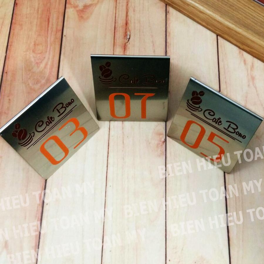 Combo 5 biển số bàn INOX khắc theo yêu cầu