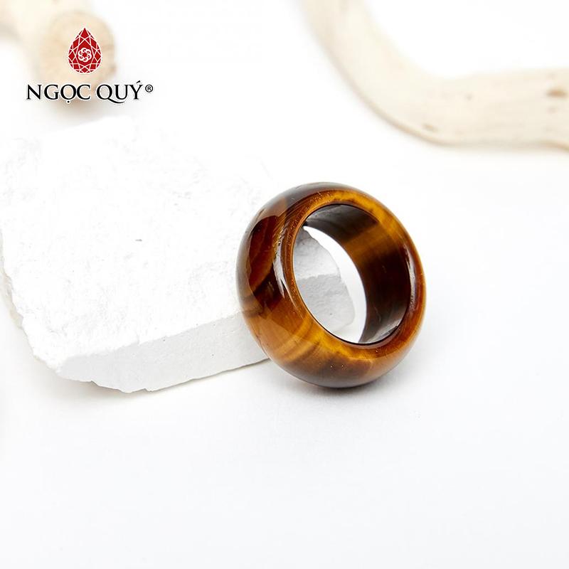 [HCM]Nhẫn Đá Thạch Anh Mắt Hổ Vàng Nâu Mệnh Thổ Kim - Ngọc Qúy Gemstones