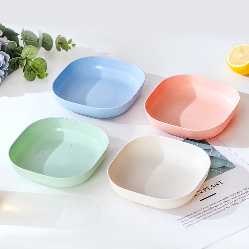 Combo 10 đĩa lúa mạch, đĩa vuông đựng trái cây, bánh kẹo, đồ ăn, dĩa lúa mạch