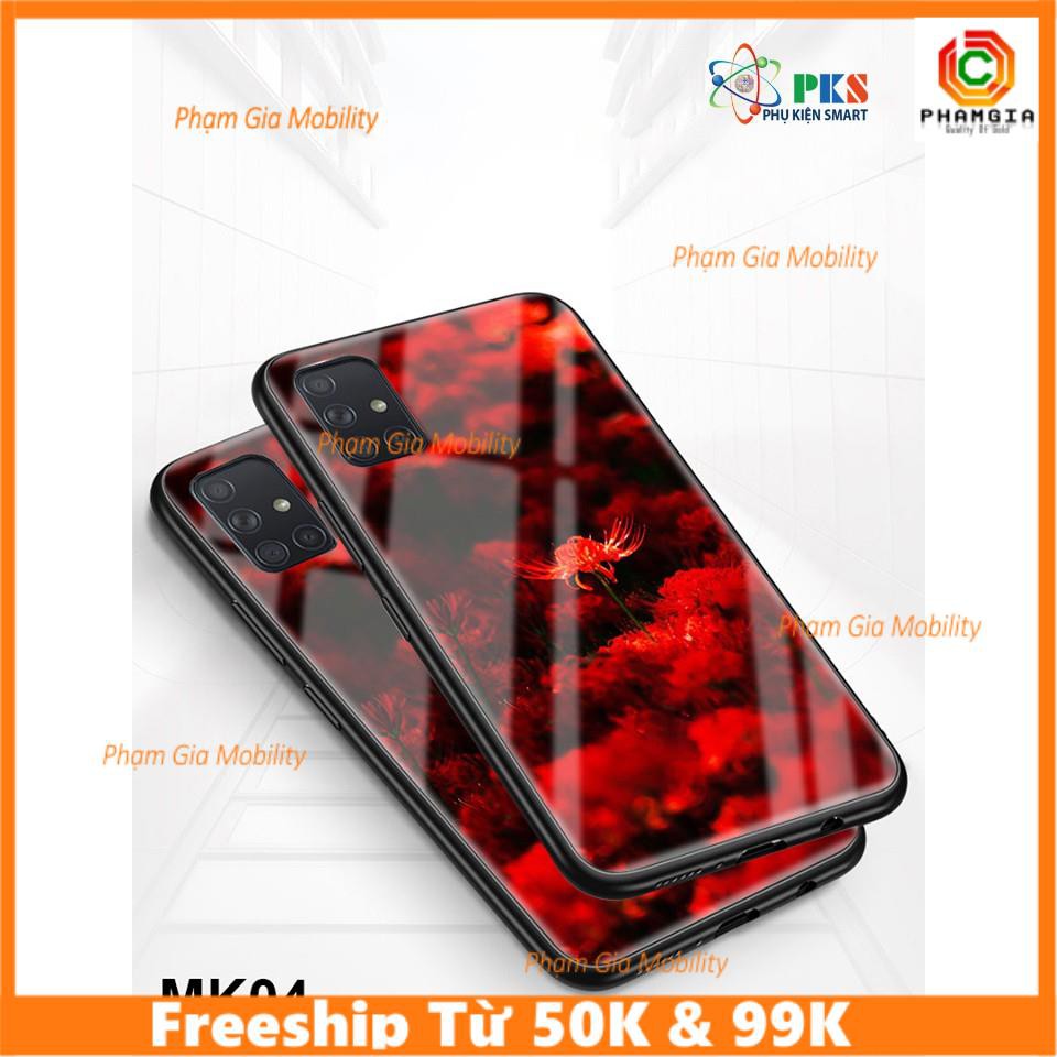 ỐP lưng kính Samsung A51/ A71 hoa bỉ ngạn sáng bóng, chống bể, chống vân tay
