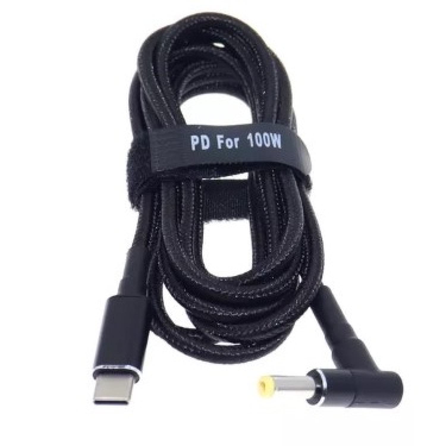 Dây cáp sạc PD 100W USB Type C sang DC DC 4.8x1.7mm / 4.8*1.7mm chuyên dụng cho laptop HP Asus