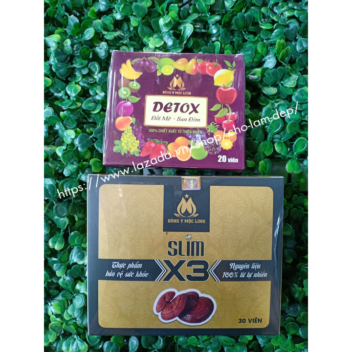 02 hộp Giảm cân X3 Đông Y Mộc Linh dành cho cơ địa khó giảm - Tặng kèm 20v detox ban đêm