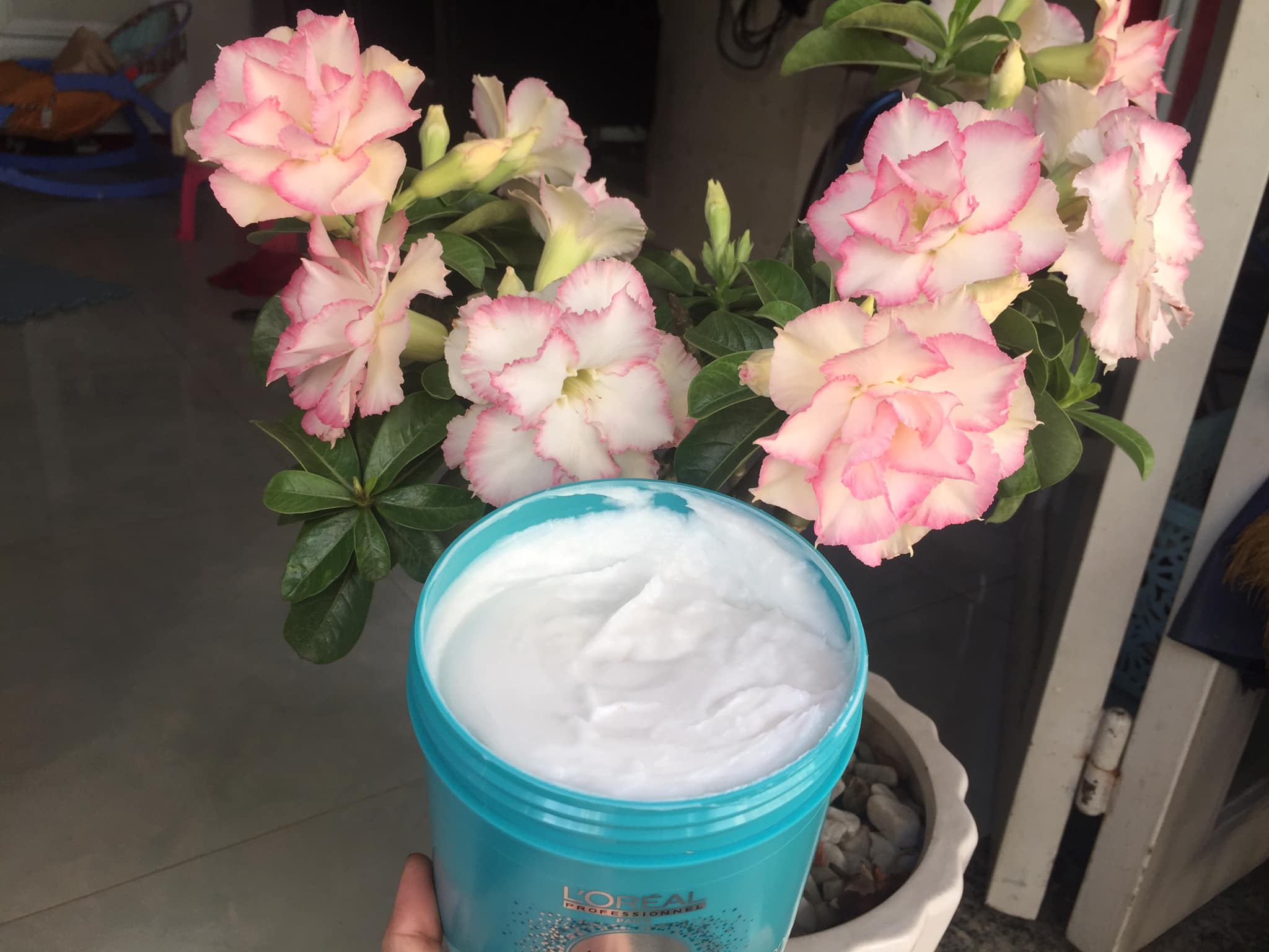 Dầu hấp tóc Salon Loreal Pháp  – Kem ủ phục hồi tóc hư tổn 1000 ml