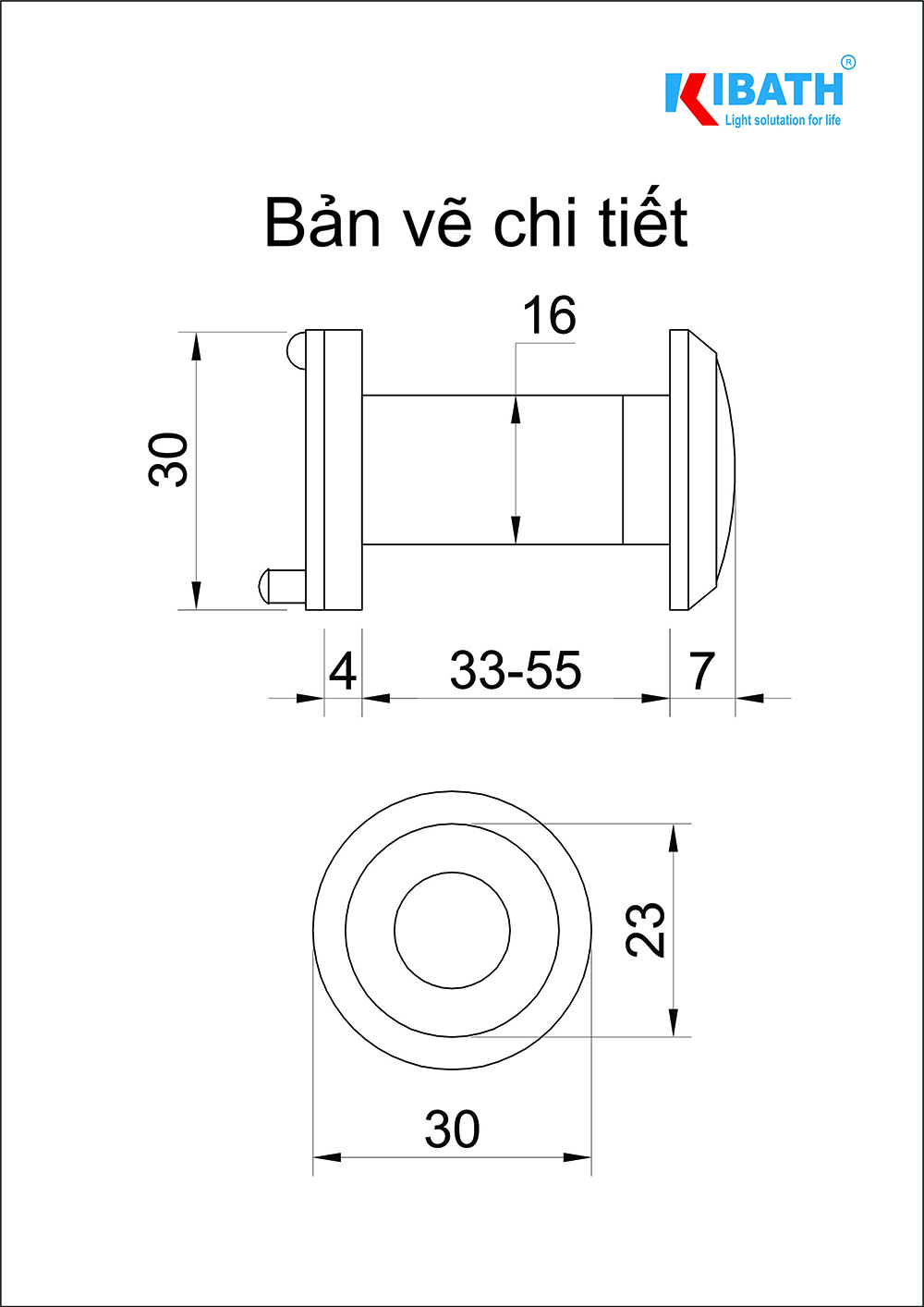 Ống nhòm cửa Kibath, KB-V001