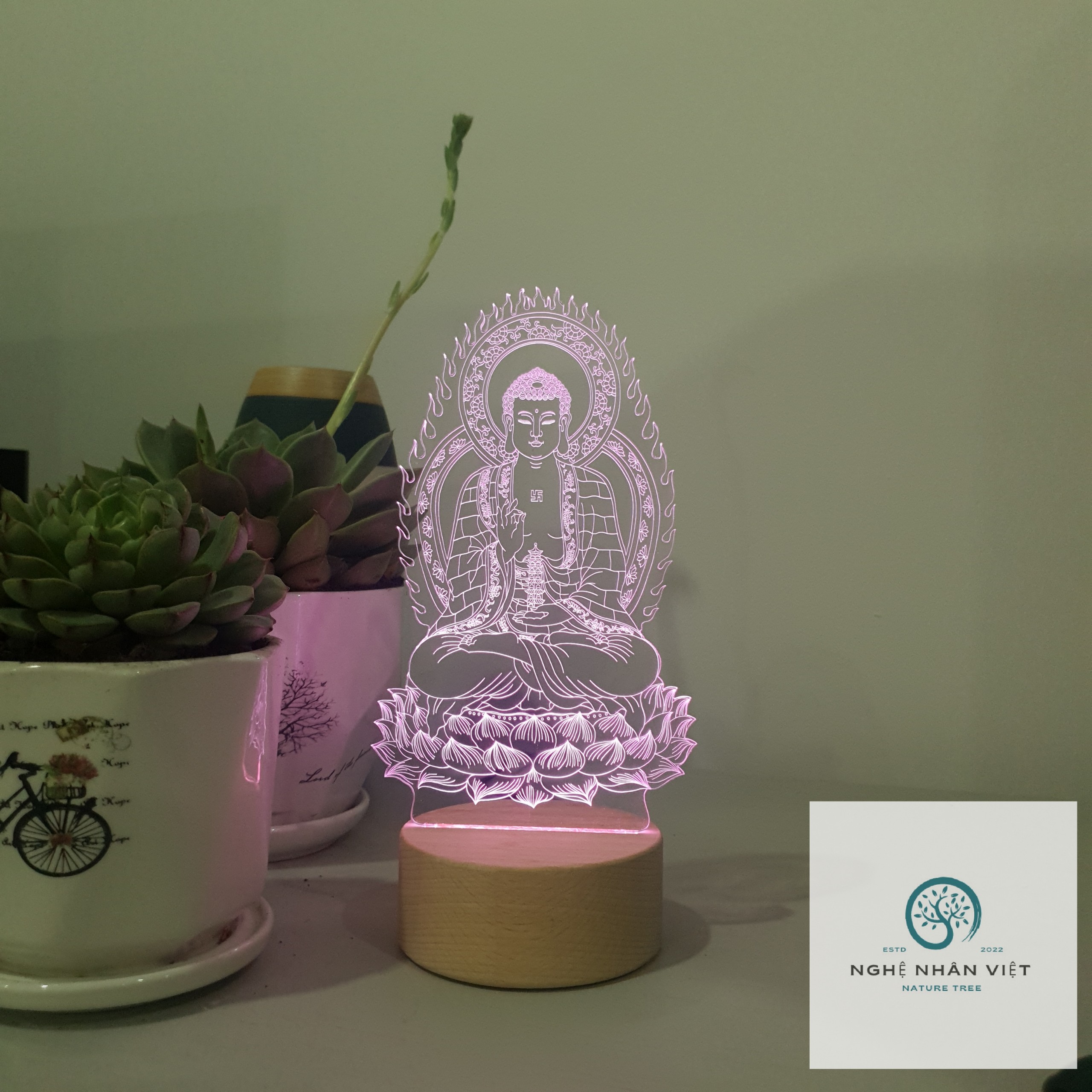 Đèn 3D Dược Sư Lưu Ly Quang Vương Phật