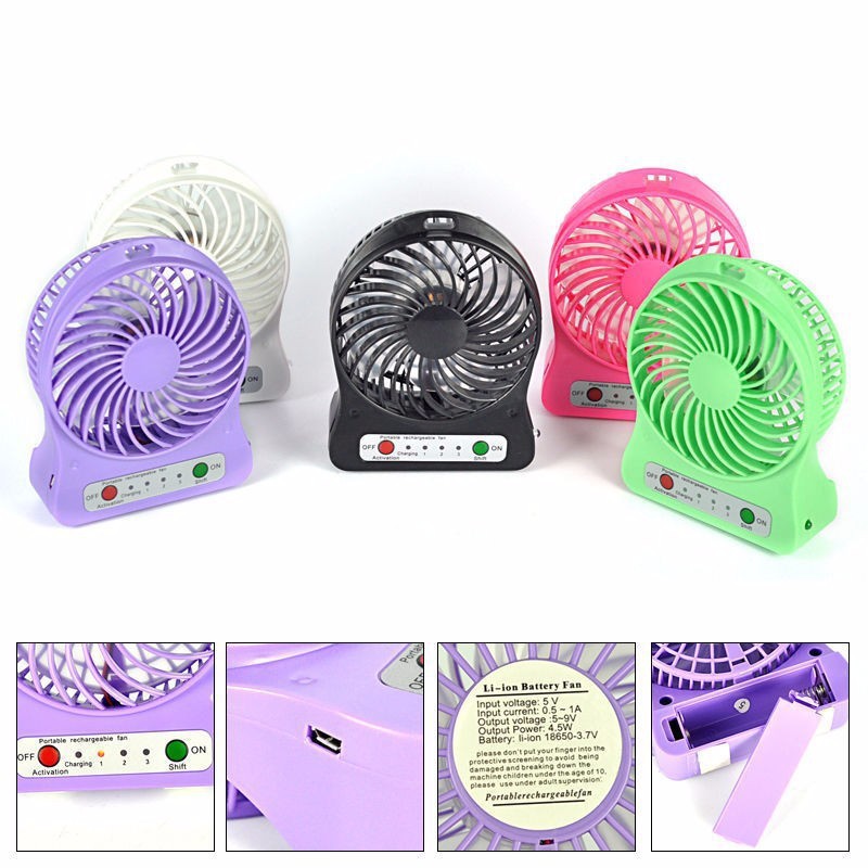 QUẠT PHẢN LỰC 3 TỐC ĐỘ MINI [CÓ PIN]