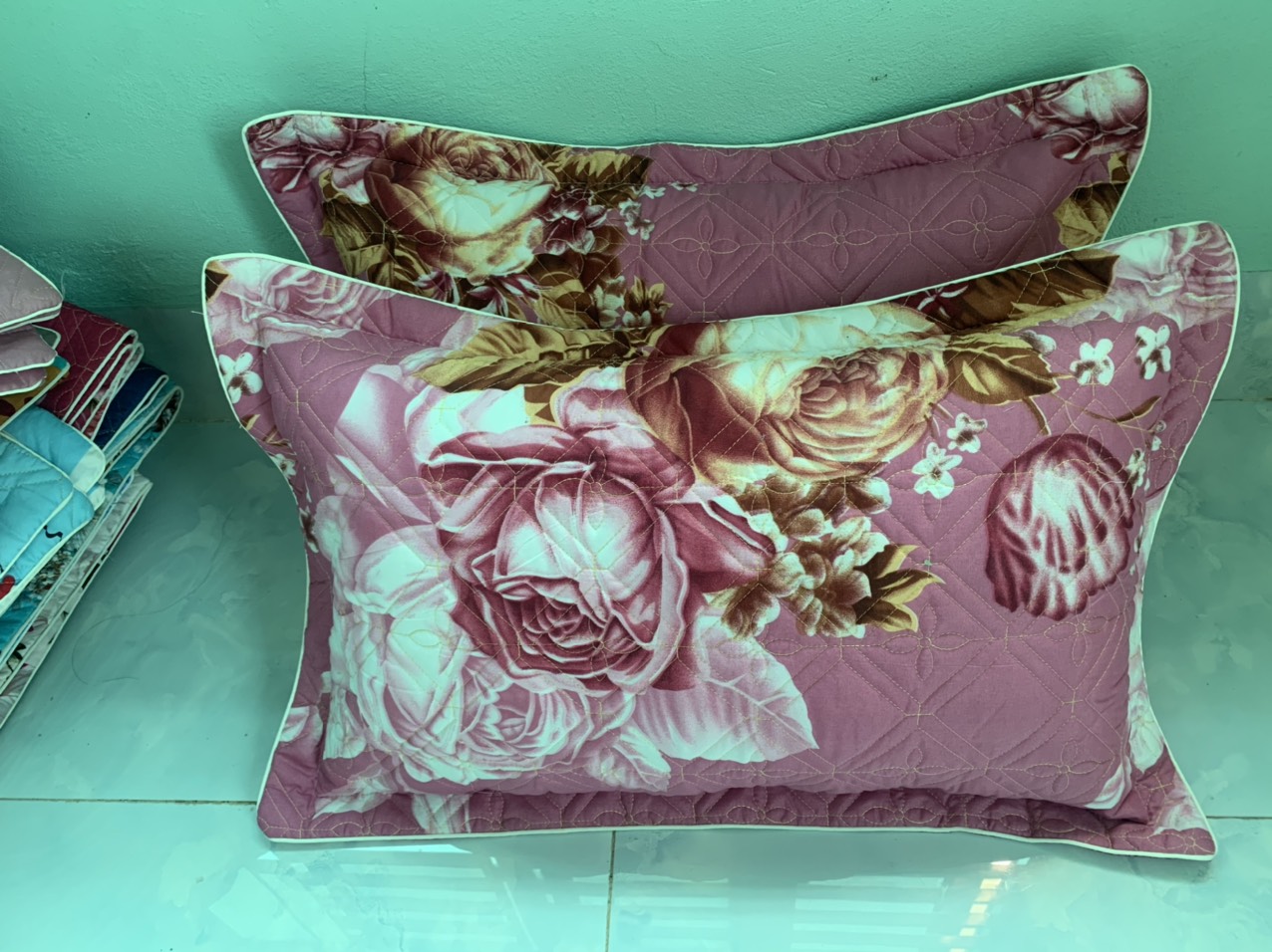 Vỏ gối trần bông cotton poly dày dặn