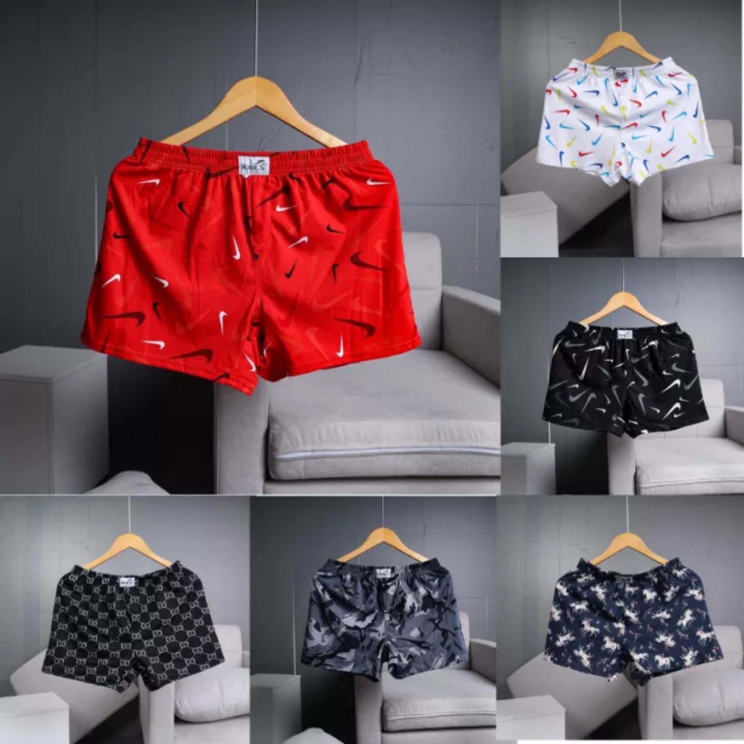 Combo 5 quần đùi nam, quần ngủ nam cao cấp thun cotton 100%