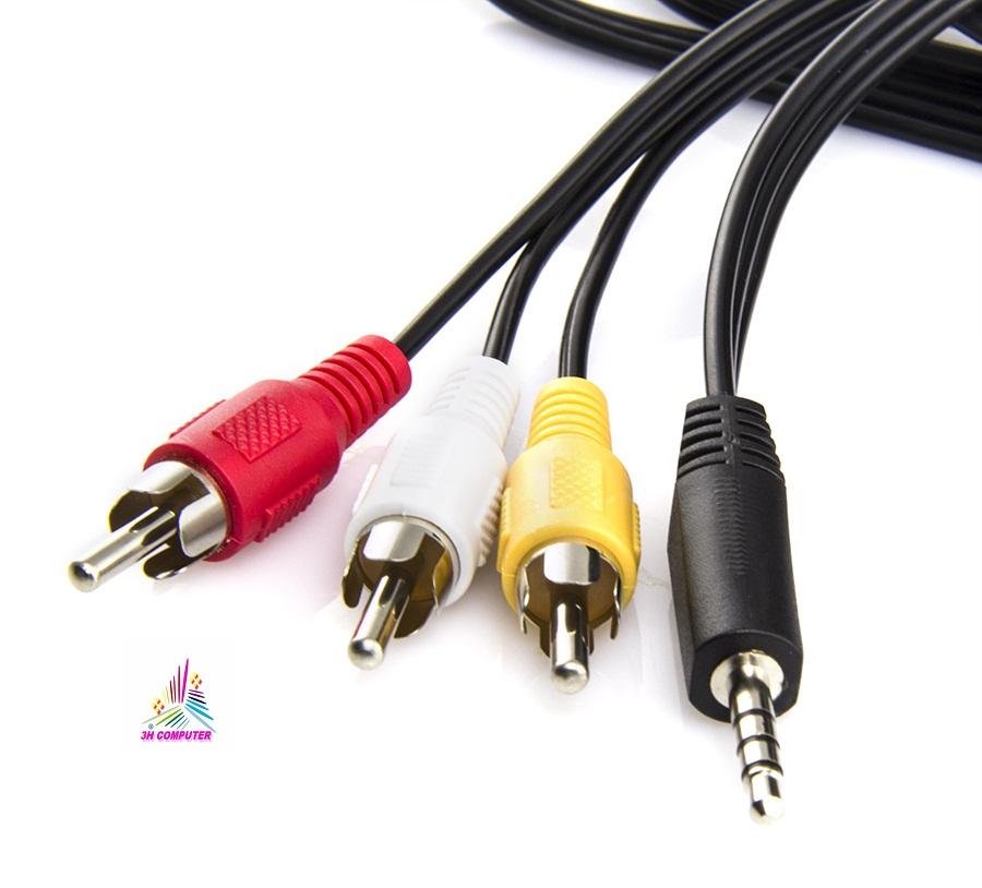 (HCM) Dây loa 1 đầu 3.5 ra 3 AV dài 1.5m 1 ra 3 giắc AV dùng cho tv box Dây cáp mạ-vàng chống rỉ set và oxi hóa tính hiệu truyền tốt hơn
