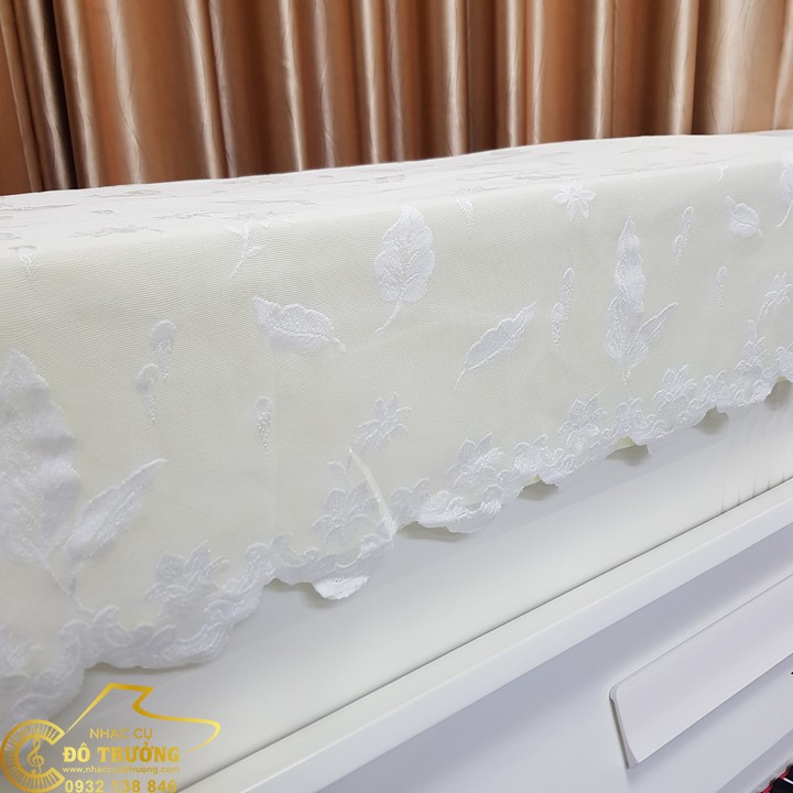 Khăn Phủ Đàn Piano ren trắng