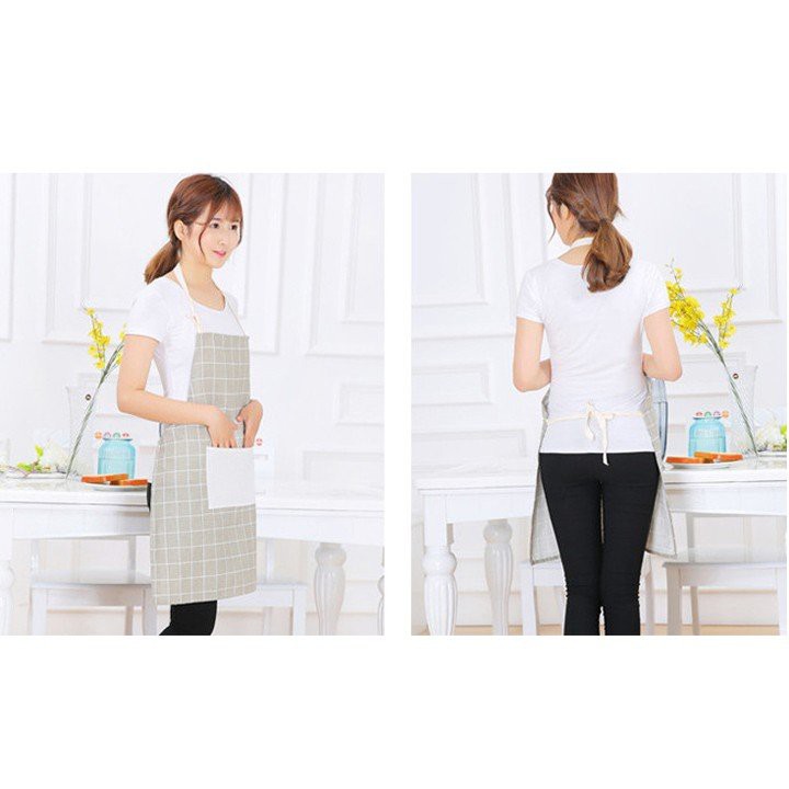 Tạp Dề Nội Trợ - Vải Kẻ Ô