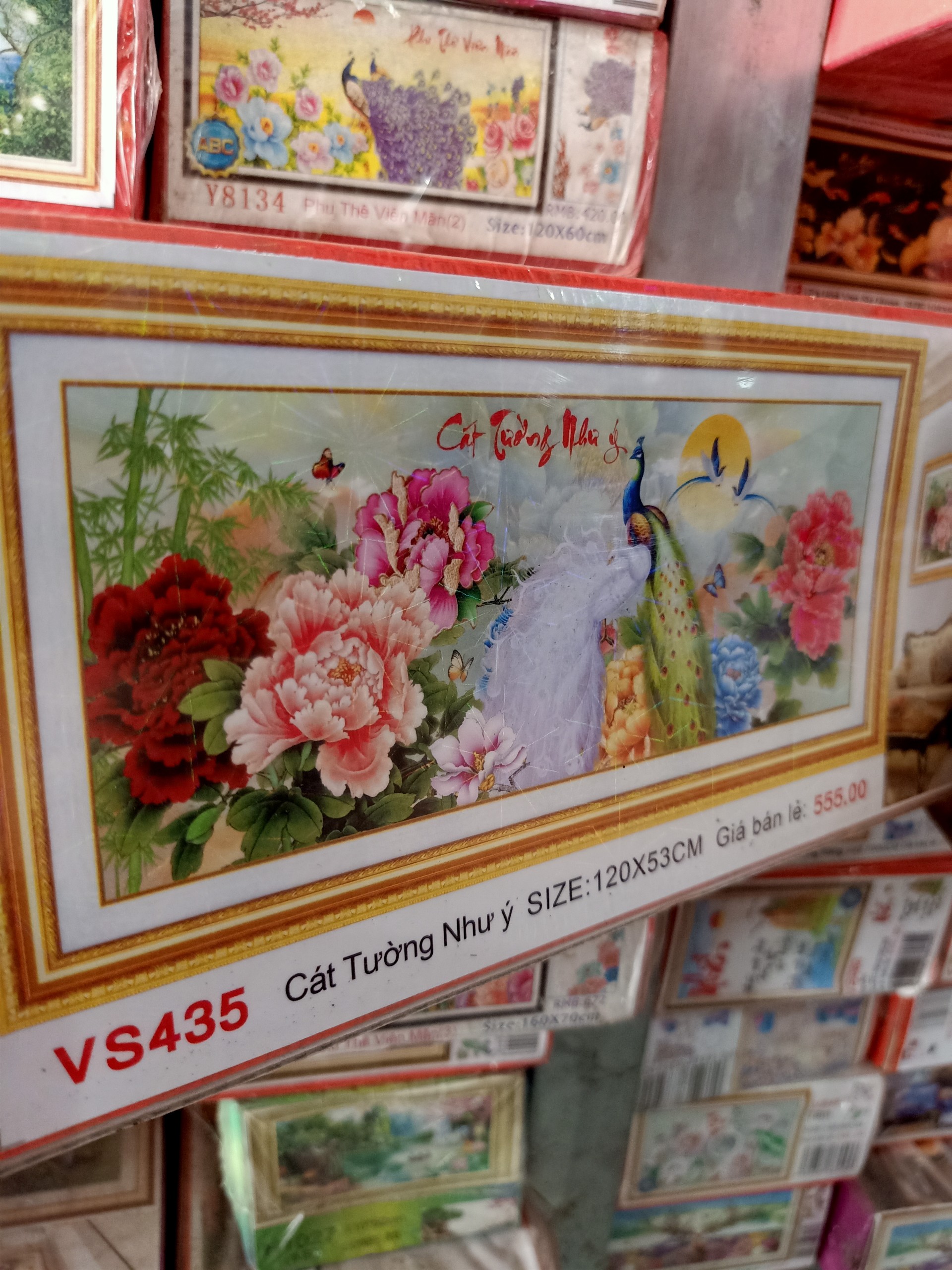 Tranh Đính Đá đôi công 5d vs435 kt 1m2x60cm