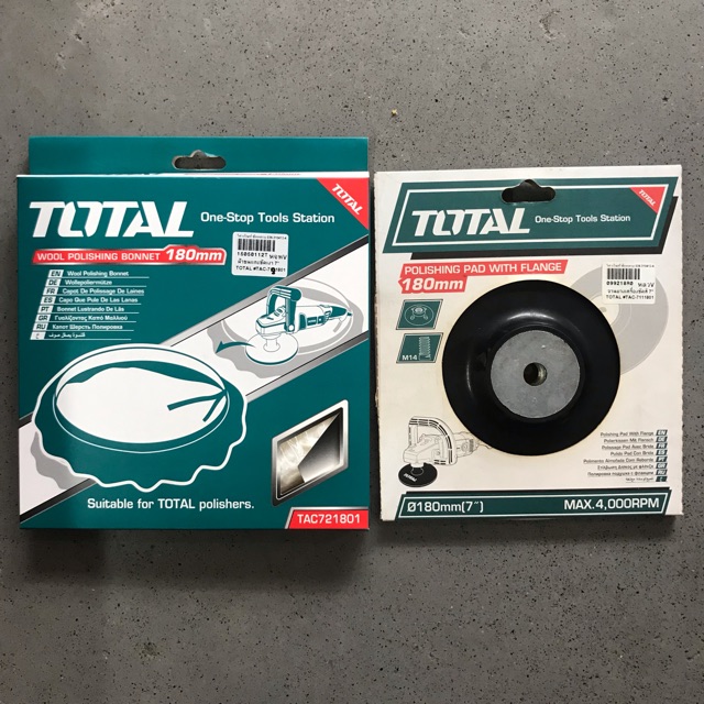 Nỉ đánh bóng total tac721801 bánh nỉ đường kính 180mm, mũ len thật, dùng đánh bavia, tạo độ bóng -