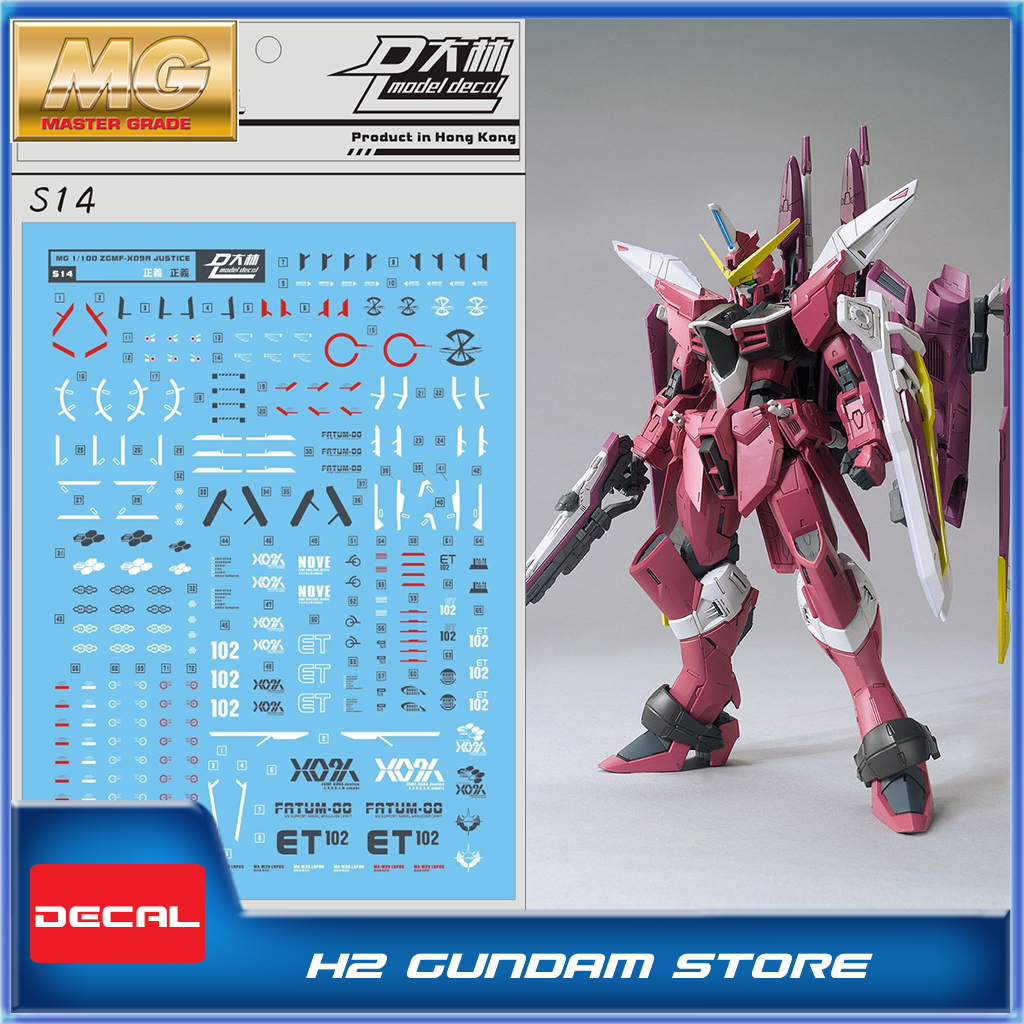 Decal nước cho mô hình MG 1/100 Justice Gundam