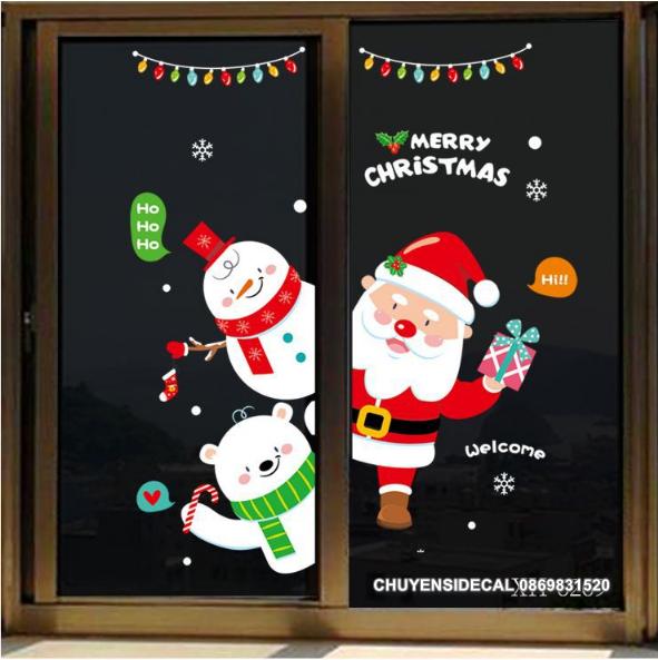 [HCM]Decal dán tường Noel - Noel Hoạt hình chào lễ nhí