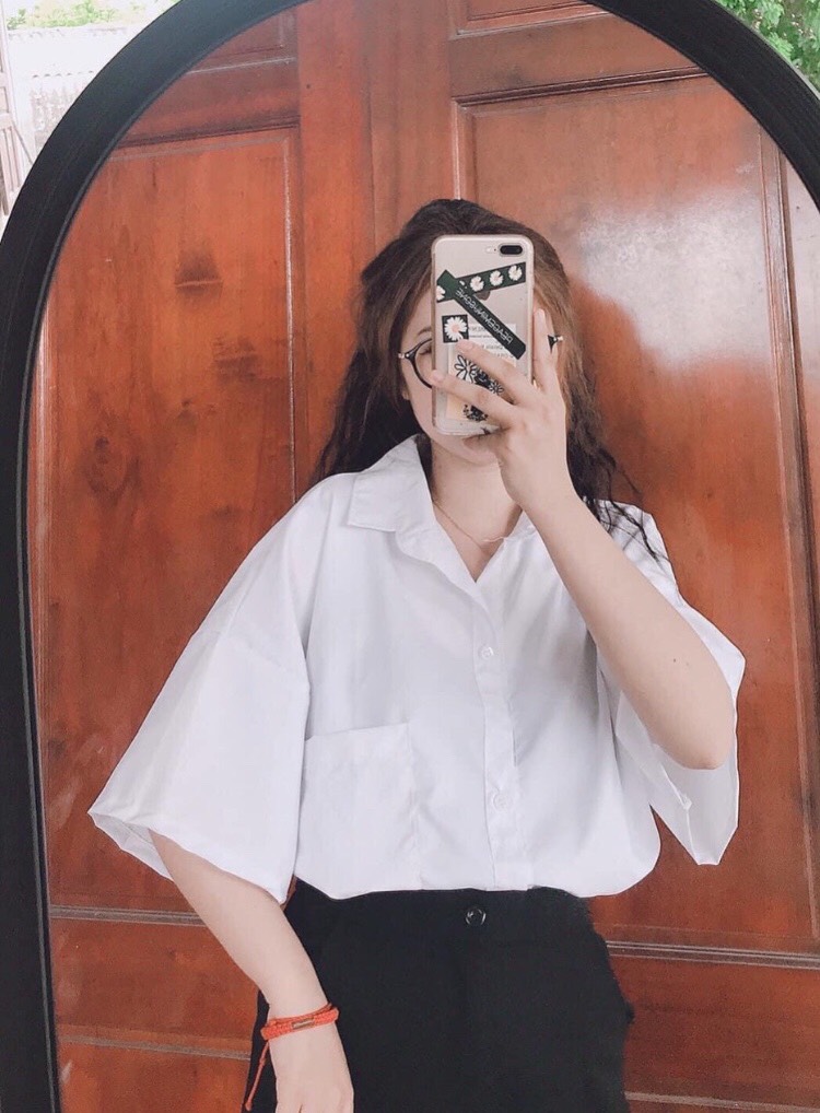 Sơ mi nữ kiểu, sơ mi trắng nữ chất đẹp [ SM TÚI TRẮNG ]