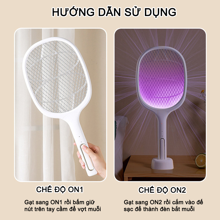  Vợt muỗi thông minh kiêm đèn bắt muỗi 2 trong 1 điện 3000V vợt bắt muỗi điện quang sạc tích điện vợt điện bắt muỗi tự động máy bắt muỗi 